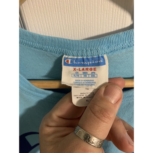 Champion GT19 Men's Classic Graphic Jersey Script T-Shirt, XL Blue Aqua - Picture 4 of 5